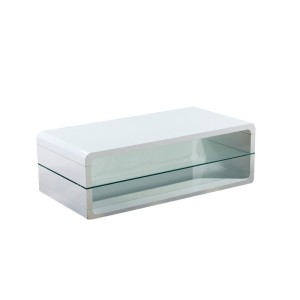 Table basse collection LEVIS. Meuble type CONTEMPORAIN coloris blanc. Effet tendance pour votre salon.