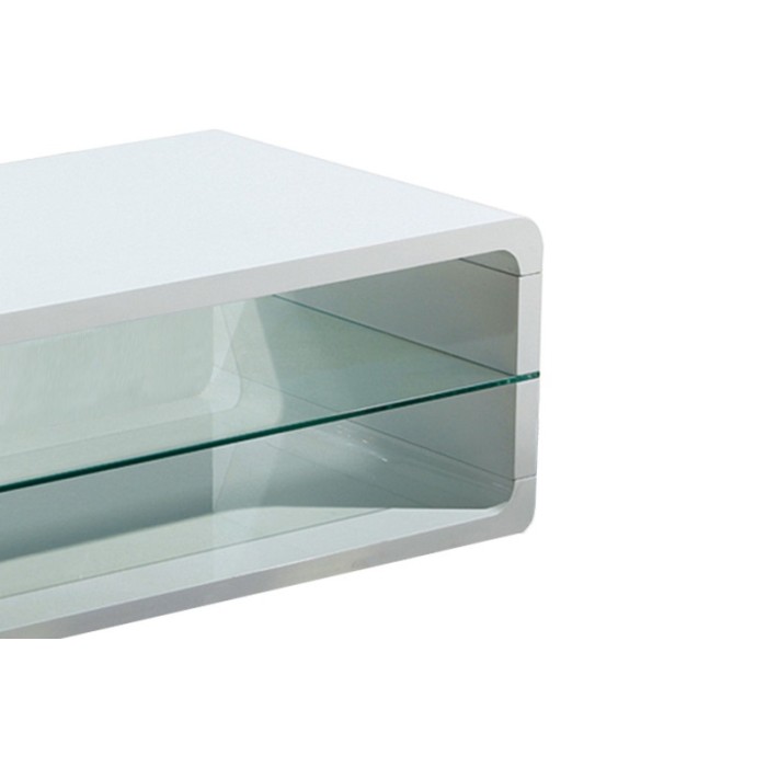 Table basse collection LEVIS. Meuble type CONTEMPORAIN coloris blanc. Effet tendance pour votre salon.