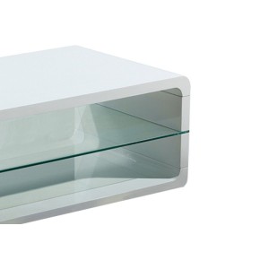 Table basse collection LEVIS. Meuble type CONTEMPORAIN coloris blanc. Effet tendance pour votre salon.
