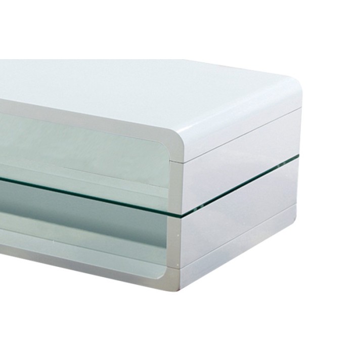 Table basse collection LEVIS. Meuble type CONTEMPORAIN coloris blanc. Effet tendance pour votre salon.