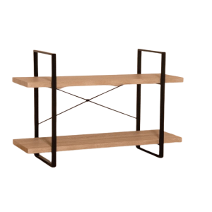 Étagère SHELVES type industrielle bois et métal 2 Niveaux.