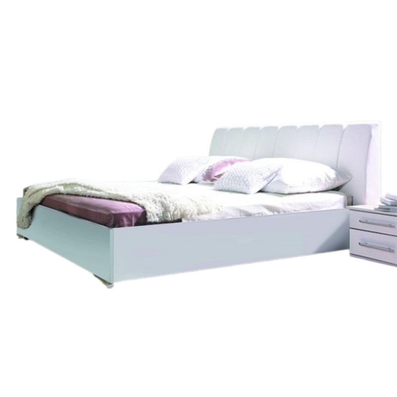 Lit Design en simili cuir VERONA. Couchage 160x200. Lit 2 places et sommier pour chambre à coucher