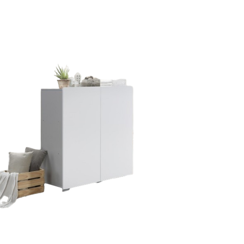 Rangement double portes collection TINY - 100x120cm - Coloris blanc