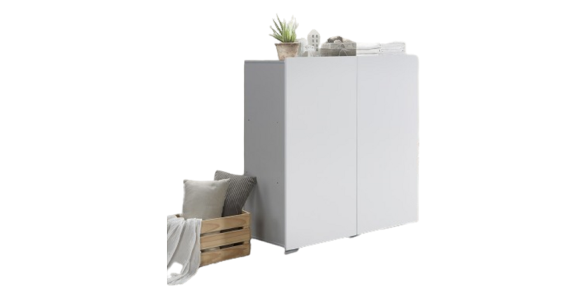 Rangement double portes collection TINY - 100x120cm - Coloris blanc
