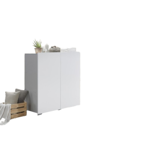 Rangement double portes collection TINY - 100x120cm - Coloris blanc