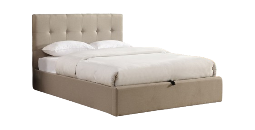 Lit coffre collection DESERT - Couleur beige - 140x200cm - Sommier inclus