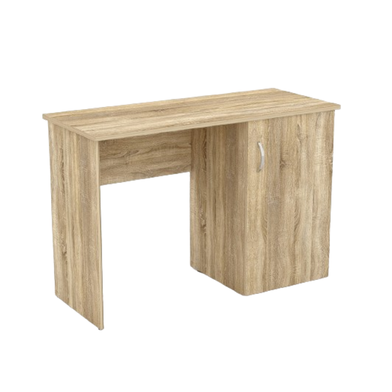 Bureau droit design avec caisson de rangement 1 porte collection ARLEE coloris chêne sonoma.