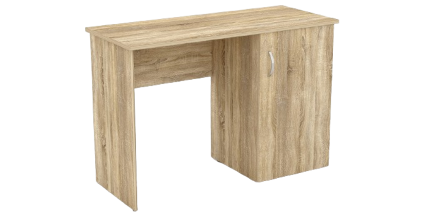 Bureau droit design avec caisson de rangement 1 porte collection ARLEE coloris chêne sonoma.