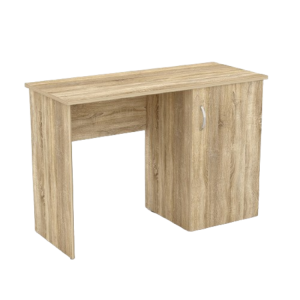 Bureau droit design avec caisson de rangement 1 porte collection ARLEE coloris chêne sonoma.