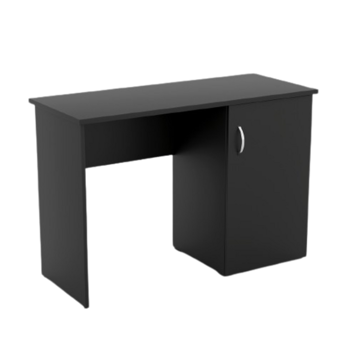 Bureau droit design avec caisson de rangement 1 porte collection ARLEE coloris noir.