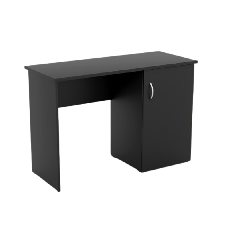 Bureau droit design avec caisson de rangement 1 porte collection ARLEE coloris noir.