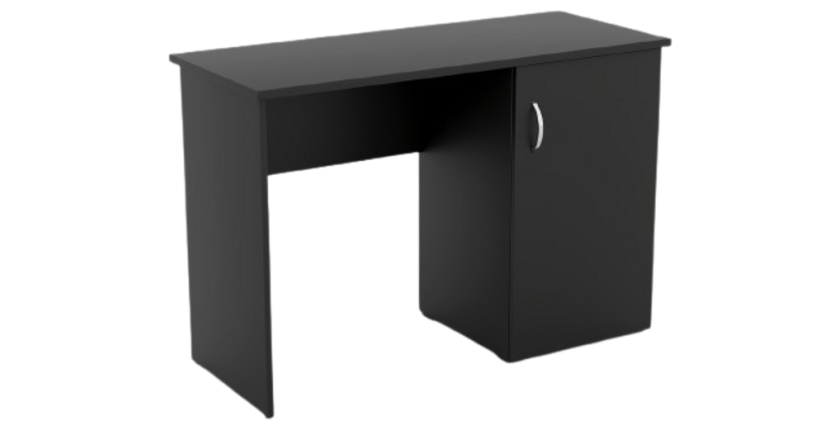 Bureau droit design avec caisson de rangement 1 porte collection ARLEE coloris noir.