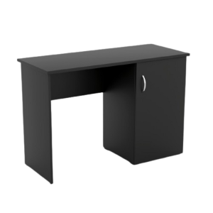 Bureau droit design avec caisson de rangement 1 porte collection ARLEE coloris noir.