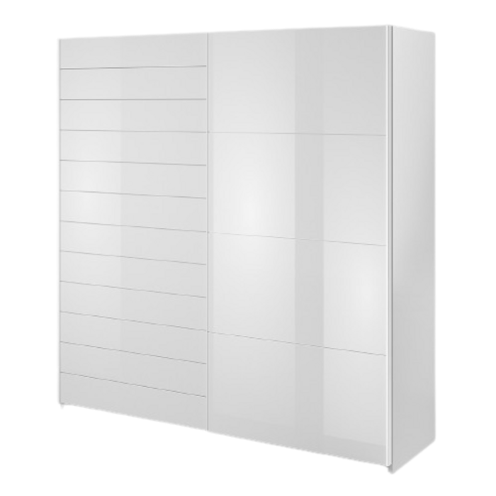 Armoire design 2 portes avec miroirs 220cm couleur chêne clair. Collection EOS