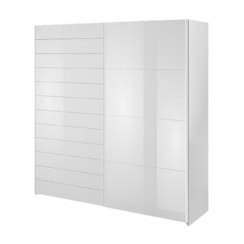 Armoire design 2 portes avec miroirs 220cm couleur chêne clair. Collection EOS