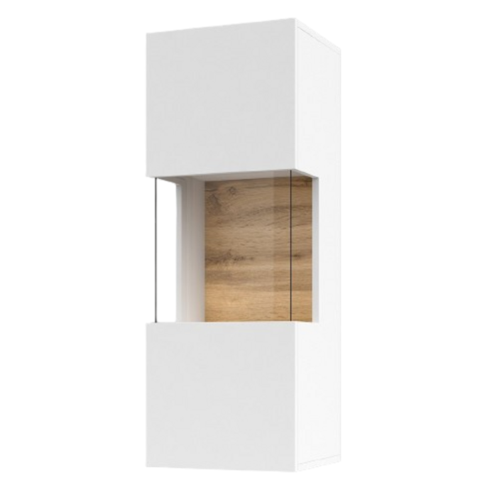 Ensemble de 4 meubles de salon collection EVA. Couleur blanc et chêne.