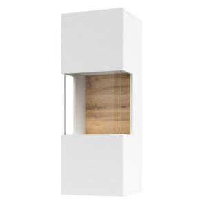 Ensemble de 4 meubles de salon collection EVA. Couleur blanc et chêne.