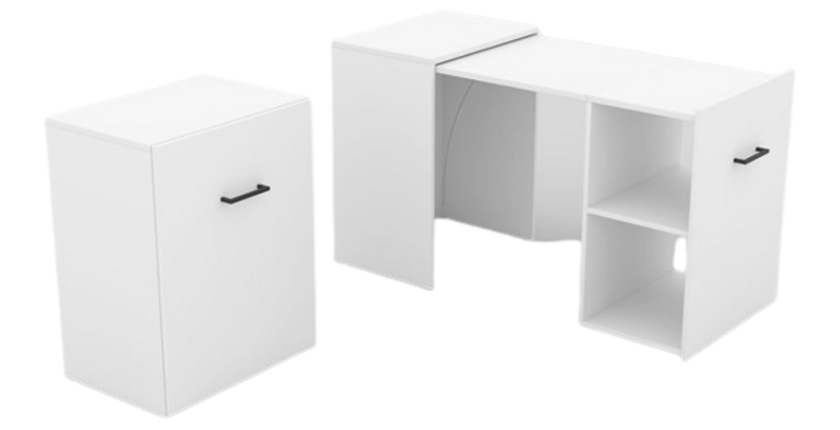 Bureau pliable spécial petite espace collection FLIP coloris blanc.