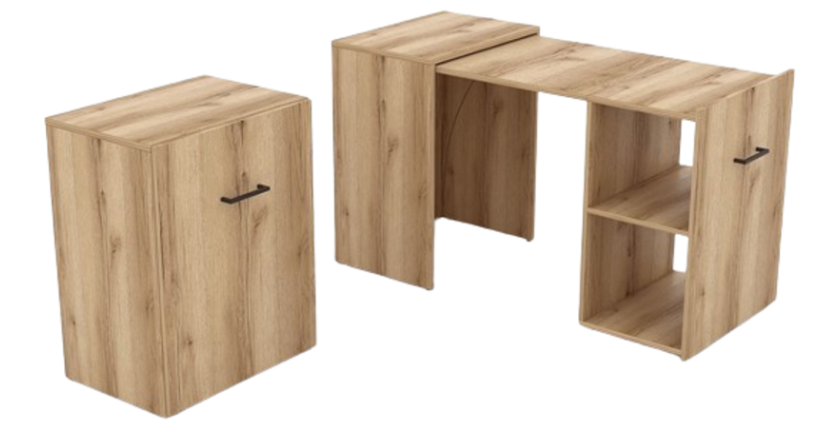 Bureau pliable spécial petite espace collection FLIP coloris chêne.