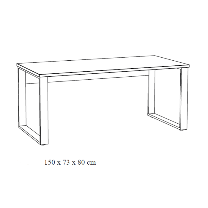 Bureau professionnel droit 150 cm DEPÉ – Chêne doré et noir – Design robuste