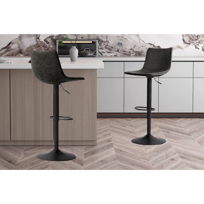 Tabouret de bar style vintage coloris noir. Collection SOUL