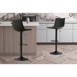Tabouret de bar style vintage coloris noir. Collection SOUL