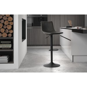 Tabouret de bar style vintage coloris noir. Collection SOUL