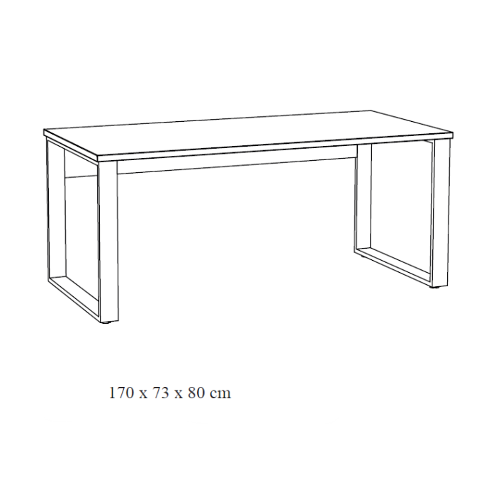 Bureau professionnel droit 170cm coloris chêne clair collection DEPÉ