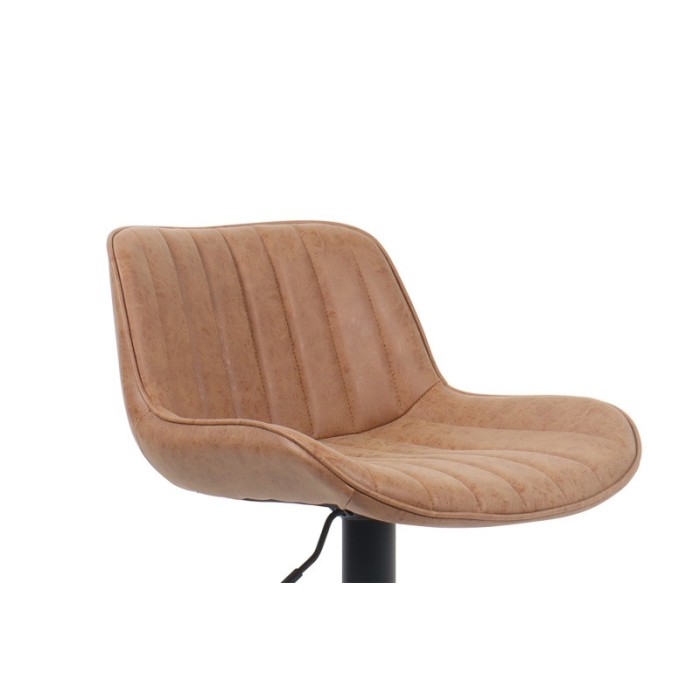 Tabouret de bar style vintage coloris cognac. Collection FERNAND