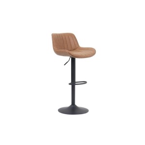 Tabouret de bar style vintage coloris cognac. Collection FERNAND