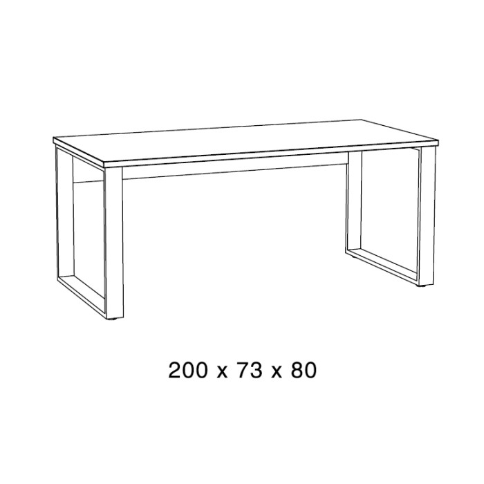 Bureau professionnel droit 200 cm DEPÉ – Chêne doré et noir – Grand format design