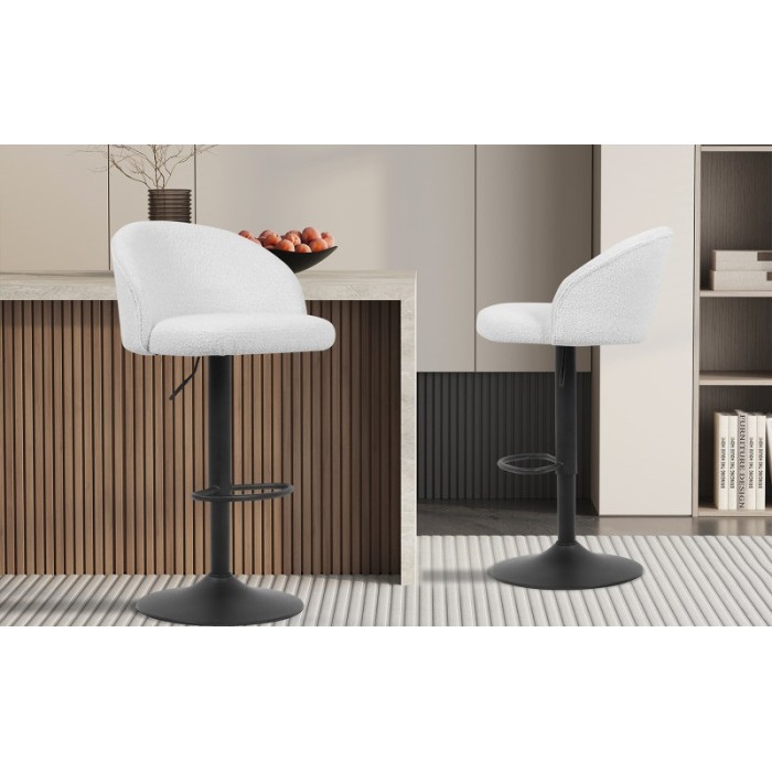 Tabouret de bar style vintage coloris blanc. Collection HYDRA