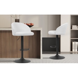 Tabouret de bar style vintage coloris blanc. Collection HYDRA