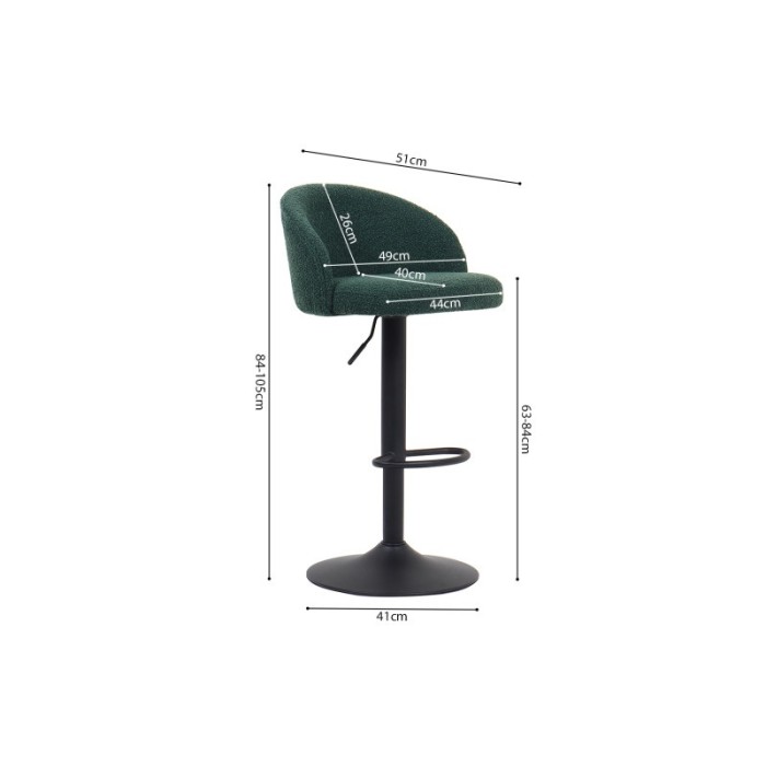 Tabouret de bar style vintage coloris vert. Collection HYDRA