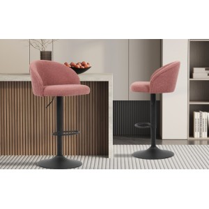 Tabouret de bar style vintage coloris rose. Collection HYDRA
