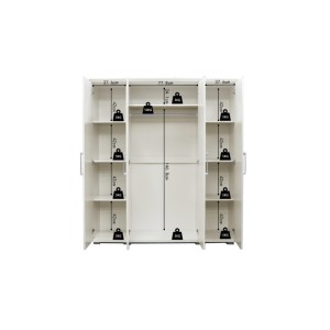 Armoire, garde-robe, collection TOM, 4 portes 160 cm, penderie intégrée coloris blanc