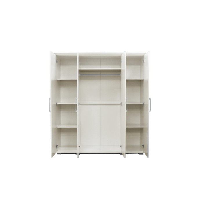 Armoire, garde-robe, collection TOM, 4 portes 160 cm, penderie intégrée coloris blanc
