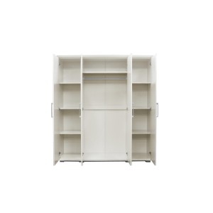 Armoire, garde-robe, collection TOM, 4 portes 160 cm, penderie intégrée coloris blanc