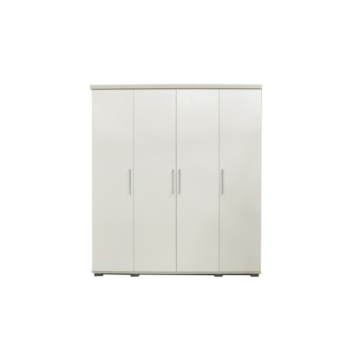 Armoire, garde-robe, collection TOM, 4 portes 160 cm, penderie intégrée coloris blanc