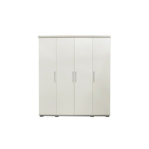Armoire, garde-robe, collection TOM, 4 portes 160 cm, penderie intégrée coloris blanc