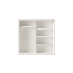 Garde Robe MILS, armoire 2 portes coulissantes avec miroir coloris blanc