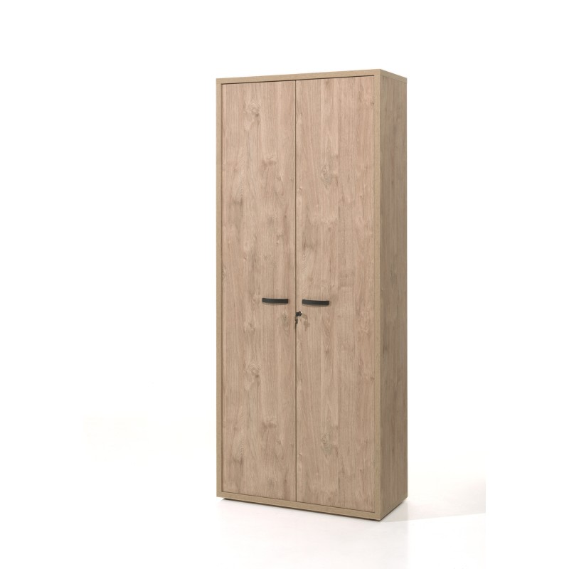 Armoire de bureau DEPÉ – 2 portes – Chêne doré – L90 x H216 x P40 cm