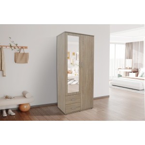 Armoire TOM 2 portes avec miroir Sonoma