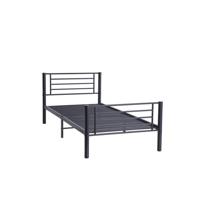 Lit en métal superposé 90x200 cm SAMMY, coloris gris foncé