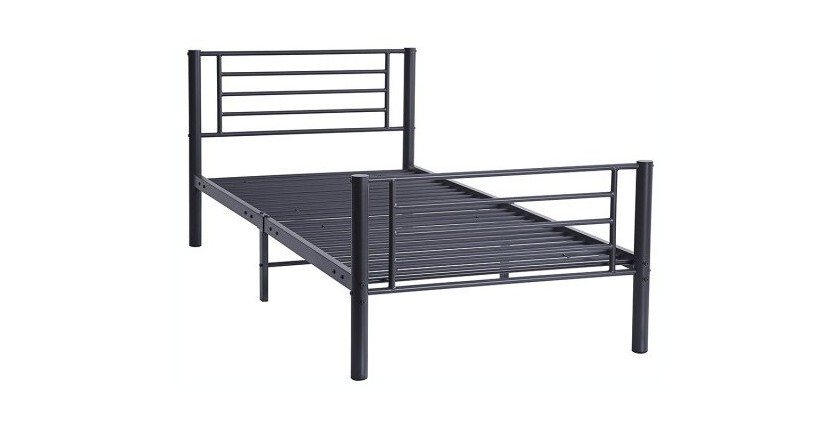 Lit en métal superposé 90x200 cm SAMMY, coloris gris foncé