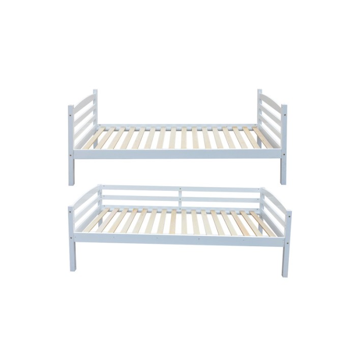 Lit en bois superposé évolutif 90x200 cm BOY, coloris blanc