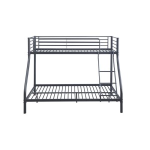 Lit en métal superposé 90x200 en haut et 140x200 en bas SAMMY, coloris gris foncé