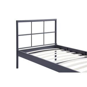 Lit en métal 90x200 cm SORA, coloris gris foncé