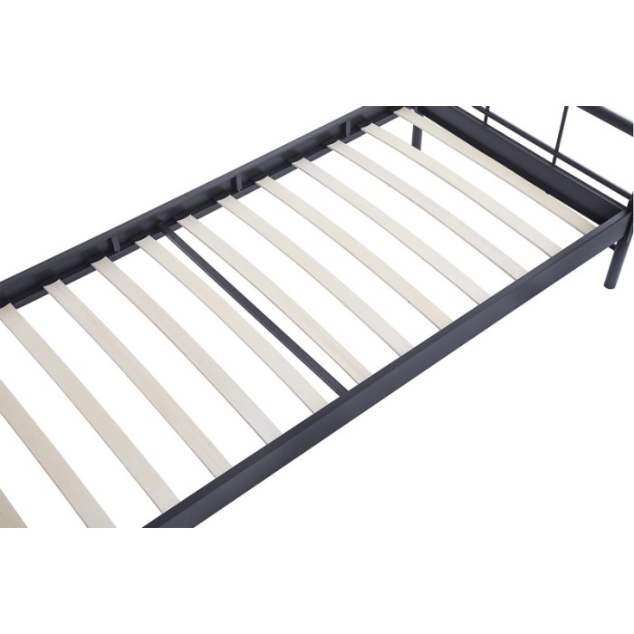 Lit en métal 90x200 cm SORA, coloris gris foncé