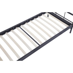 Lit en métal 90x200 cm SORA, coloris gris foncé